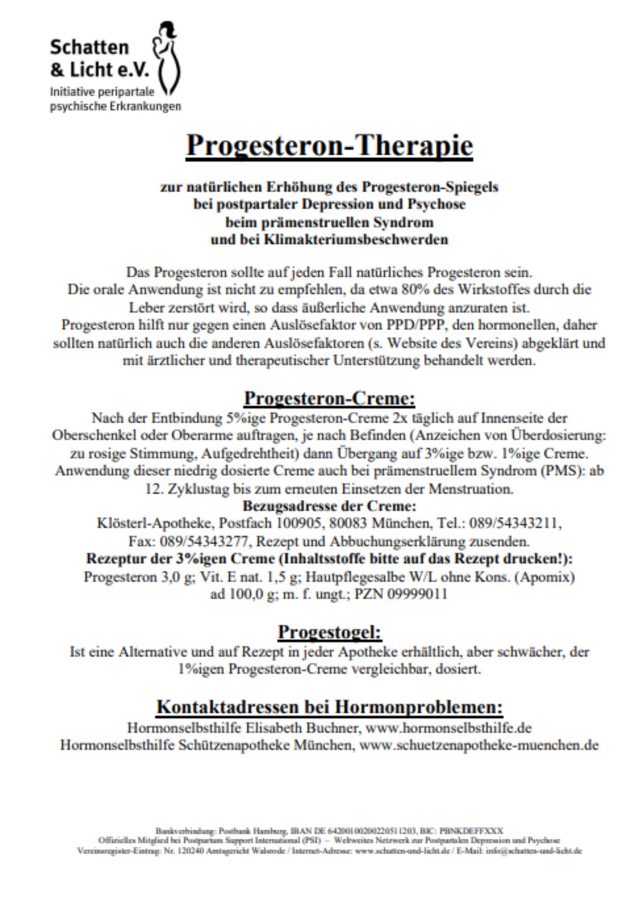 Progesterone prophylaxis